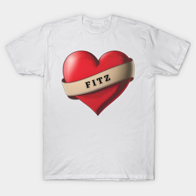 Fitz - Lovely Red Heart With a Ribbon T-Shirt by Allifreyr@gmail.com